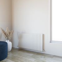 Acezanble 600x1180mm Double White Horizontal Oval Column Central Heating Designer Radiator