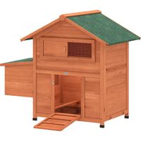 Gallinero extérieur Madera avec nid, bac extraíble, toit imperméable et perchoirs 113,5x67,5x95,5 cm