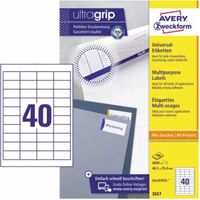 Universaletikett ultragrip 48,5 x 25,4 mm (B x H) nicht wieder ablösbar Papier weiß 4.000 Etik./Pack.