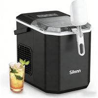 Silonn Machine à Glaçons 12kg/24h - Silencieuse, Autonettoyante et Portable Avec Pelle à Glaçons - Pour Maison, Cuisine, Camping