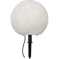 Star Trading Décoration extérieure Stone, lampe de chemin, boule, gris, extérieur, 40 cm, E27, IP65