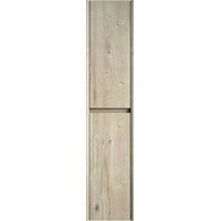 Armario de pared para baño de 140 cm de altura, armario estrecho con 2 puertas y estantes interiores, ideal para espacios pequeños, apto para baño, salón y lavadero, con acabado en madera de roble col