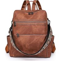 Sac à dos en cuir marron pour femme, sac bandoulière tendance, sac de voyage convertible de créateur