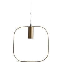 Suspension Star Trading 'Shape' avec douille E27 pour ampoules décoratives, carrée, dorée, H 30 cm