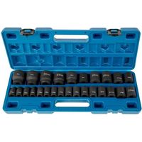 Impact Socket Set: 26 pieces, 1/2" Drive - CR - Mo material, 6-point and shallow sockets, Metric sizes 10mm - 36mm, Sturdy construction, comes with storage cage
On-Site
WL