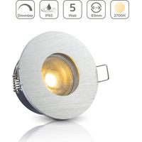 Einbauspot IP65 rund - Farbe: Alu-gebürstet - LED Leuchtmittel: GU10 5W warmweiß dimmbar