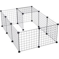 Pawhut – Parc enclos pour petits animaux – Structure en fil métallique noir – Dimensions 106x73x36cm – Montage multi-configurations
