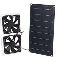 Kit ventola a pannello solare, 100 W, resistente alle intemperie, con ventola CC per piccoli pollai, serre, capannoni da giardino, case per animali, scarico da finestra