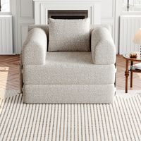 1-Sitzer-Schlafsofa – 2-in-1-Schlafsofa mit Stauraum in der Armlehne – aus Chenille – khaki