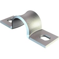 OBO Bettermann Abrazadera de fijación de dos orejas 10mm Acero galvanizado, pasivado transparente, 1044192