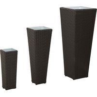 vidaXL Outdoor Planters Set 3 pcs Black Metal