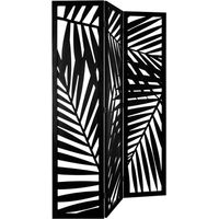 Pegane – Paravent contemporain en bois noir 120 x 170 cm – Structure en MDF et Paulownia – Élégance pour décoration intérieure