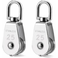 Tigrezy -2 Stück 304 Edelstahl Riemenscheibe M25 Heberolle Laderolle