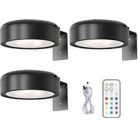 Kabellose Wandleuchte mit Fernbedienung, dimmbar, batteriebetrieben, einstellbar, 13 RGB-Farben – Perfektes Schwarz