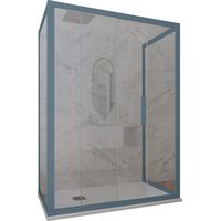 Mampara de ducha 3 lados pvc 80x140x80 corredera Azul Marino Deco Trio