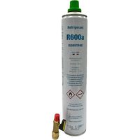 eRicambi, Kit Frigorifero Bombola Ricarica Gas Refrigerante R600A, Contenuto 750 Ml Netto 420 GR, Attacco 7/16 Sae + Rubinetto 1/4 M/F con Guarnizione