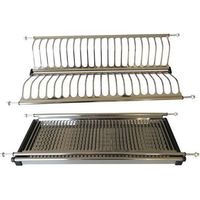 Escurridor de platos de acero inoxidable con bandeja para gotas de 86 cm
