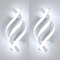 2-Pack Spiral LED Wall Lights – Aluminium, 6000K, Modern Indoor Lighting