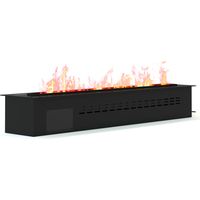 Cheminée Électrique Décorative avec Flamme de Vapeur d'Eau - 220CM Noir