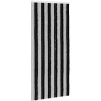 vidaXL Rideau anti-insectes en chenille Gris et Noir 100 x 220 cm
