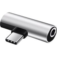 Adaptateur USB C vers prise jack 3,5 mm 2 en 1 pour casque de type C vers prise auxiliaire