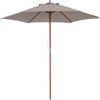 Parasol droit parasol jardin rond grande taille Ø2,5x2,3 m bois bambou gris