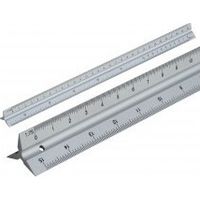 Faithfull – Règle graduée en aluminium 300 mm – 6 échelles 1:20 à 1:125 – Profil triangulaire pour précision – Outil de dessin de précision