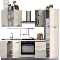 composizione cucina completa ares con lavello a sinistra e piano cottura ad induzione 255x60x216 cm