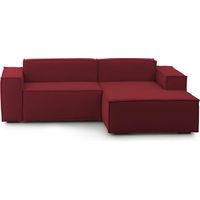 Talamo Italia Festes Sofa Patrizia, Modulares 2-Sitzer-Sofa mit rechter Halbinsel, 100% Made in Italy, Modernes Sofa aus Stoff, Cm 220x170h70, Rot