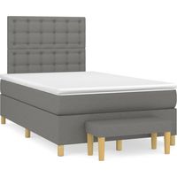 Maison Exclusive - Sommier à lattes de lit avec matelas Gris foncé 120x200cm Tissu