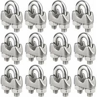 LaBlanc - Confezione da 12 morsetti per cavi in acciaio inossidabile per cavi metallici da 4 mm di diametro (M4)