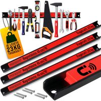 Deuba – Barre aimantée pour outils – Ensemble de 3 pièces 60 cm – Charge max. 23 kg – Aimant puissant pour rangement sécurisé