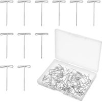 Aiguilles à coudre en T, lot de 100, 2,7 cm, droites