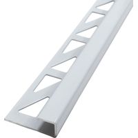 Dalsys Fliesenschiene Eckprofil Quadratprofil Aluminium (eloxiert, Fliesenprofil - Weiß 2,5m x 12,5mm, 1 Stück