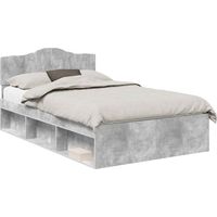 Bed Frame Concerte Grey 135 x 190 cm Solid Pine Wood vidaXL