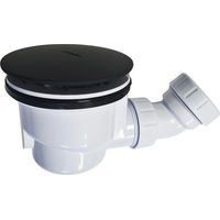 Black Finish 90mm High Flow Bathroom Shower Waste Inc Satin Black Cap