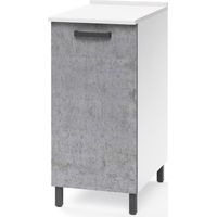 Base cucina 40x50x85 cm in legno bianco frassinato e cemento - Antartide