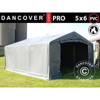 Carpa grande de almacén PRO 5x6x2x3,39m, PVC, Gris - Dancover