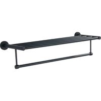 Aqualine Samba - Mensola con portasciugamani, lunghezza 63 cm, nero opaco SB214