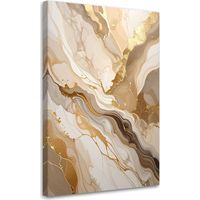 Impression sur Toile, Abstraction glamour beige et or,70x100