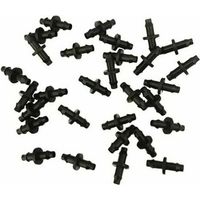 100 Stück 4/7 Widerhakenverbinder, Bewässerungsarmaturen-Set, gerade Widerhakenverbinder für Tropfbewässerungsschlauchsystem (schwarz)