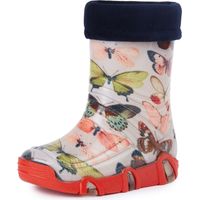 Ladeheid Kinder Mädchen Jungen Gummistiefel gefüttert Swk (Schmetterling, 23/24 EU)
