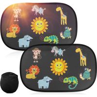 Pare Soleil Voiture Bébé avec Protection UV 2 Pièces Auto Adhésif Pare-Soleil Fenêtres de Voiture Films pour Bébé, Enfants Blocage des Rayons Ultraviolets Nocifs (Modèle de Dessin Animé)