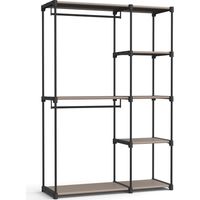 Songmics – Armoire de rangement pliable en tissu non-tissé – 2 tringles et étagères – Dimensions 43 x 124 x 182 cm – Couleur taupe