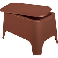Toomax Petra Tavolino con Contenitore e Coperchio Rimovibile Terracotta – Tavolino da Esterno Resistente ai Raggi UV