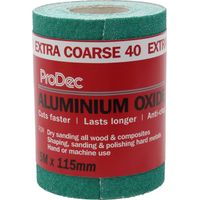 ProDec 5m Roll 40 Grit Extra Coarse Grade Green Aluminium Oxide Abrasive Sanding Paper for Sanding Wood, Paint, Plaster, Filler, Metal and More, 115mm Wide Sandpaper Compatible with Machine Sanders