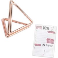 50 porte-cartes triangulaires en cuivre doré rose pour marque-places, avec une liste de tâches gratuite de bigdaygraphix.
