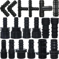 (KSL01-141-8PCS) Raccord fileté mâle/femelle 1/2" 3/4" vers embout cannelé pour tuyau PE, adaptateur en T et coude pour système d'irrigation goutte à goutte de jardin