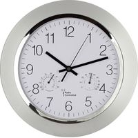 EUROTIME 56004 Funk Wanduhr 34 cm x 50 mm Silber