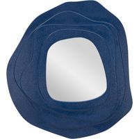 Specchio da parete Dalia blu dalla forma organica 98x104 cm